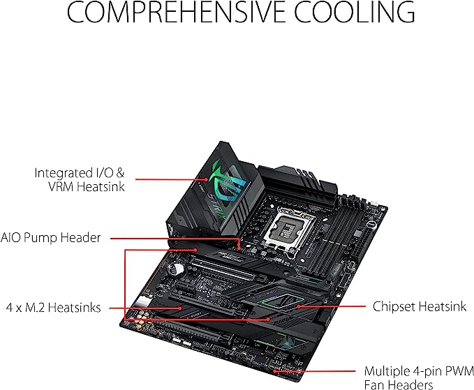 ASUS ROG Strix Z790-F 6E LGA 1700(Intel® 13th&12th Gen) ATX Gaming Motherboard(16 + 1 Power Stages,DDR5,Four M.2 Slots, PCIe® 5.0,WiFi 6E,USB 3.2 Gen 2x2 Type-C® with PD 3.0 up to 30W) ASUS ROG Strix Z790-F 6E LGA 1700(Intel® 13th&12th Gen) ATX Gaming Motherboard(16 + 1 Power Stages,DDR5,Four M.2 Slots, PCIe® 5.0,WiFi 6E,USB 3.2 Gen 2x2 Type-C® with PD 3.0 up to 30W)